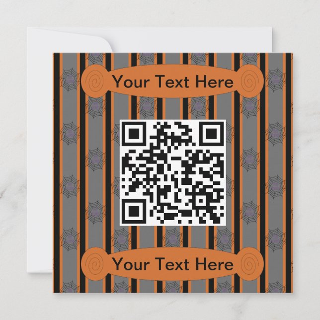 Convites Código QR de teia de aranha de Halloween divertido (Frente)