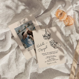 Convites Código QR Desenho Foto Cupida Escrita Casamento Re