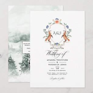 Convites Código QR do Brasão de Louro da Floresta RSVP Casa