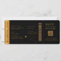 Código QR do casamento de destino de embarque pret