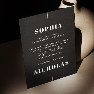 Convites Código QR do casamento de na moda minimalista Eleg