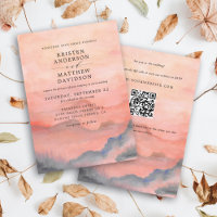 Código QR do Casamento Sunset Montanha Tudo Em Um