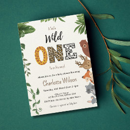 Convites Código QR do chá de fraldas de tipografia Wild One