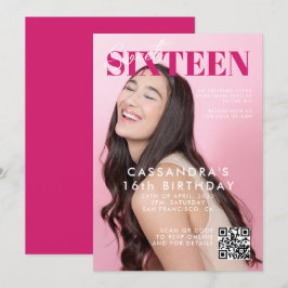 Convites Código QR do Cobrir da Revista Teen Doce Dezesseis