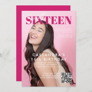 Convites Código QR do Cobrir da Revista Teen Doce Dezesseis