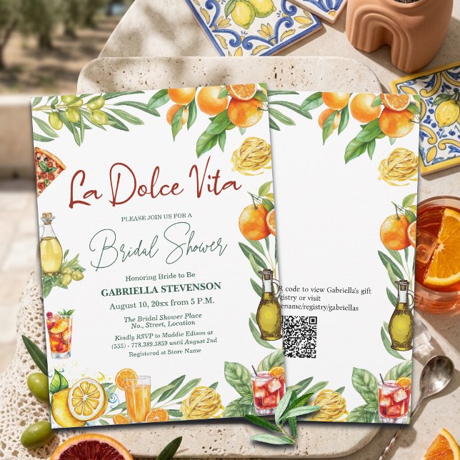 Convites Código QR do Cocktail Italiano La Dolce Vita Brida (Criador carregado)