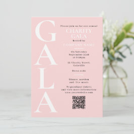 Convites Código QR do Evento de Gala de Caridade Cor-de-Ros