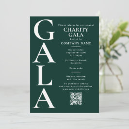 Convites Código QR do Evento de Gala de Caridade Verde
