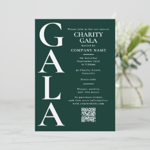 Convites Código QR do Evento de Gala de Caridade Verde