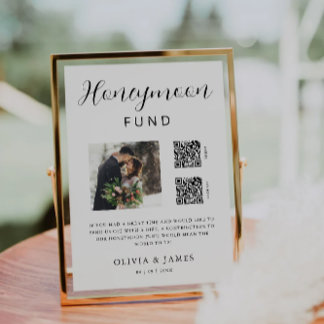 Convites Código QR do Fundo Honeymoon e Casamento Fotográfi