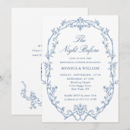 Convites Código QR do Janto de ensaio azul de Dusty Victori