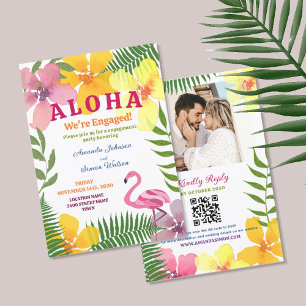 Convites Código QR do Luau da Festa de Noivado
