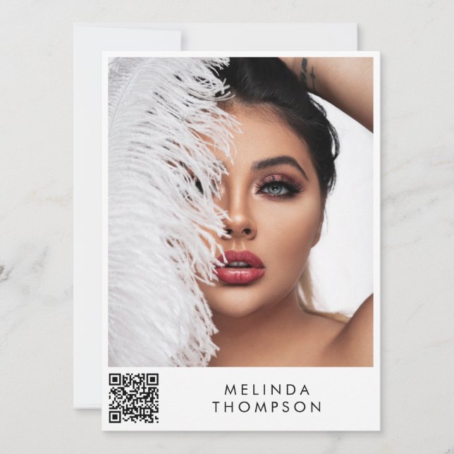 Convites Código QR do modelo de na moda da placa Comp 5 fot (Frente)