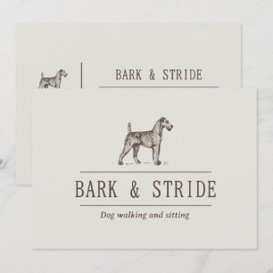 Convites Código QR do Negócio de Passeio de Cães Bark & Str