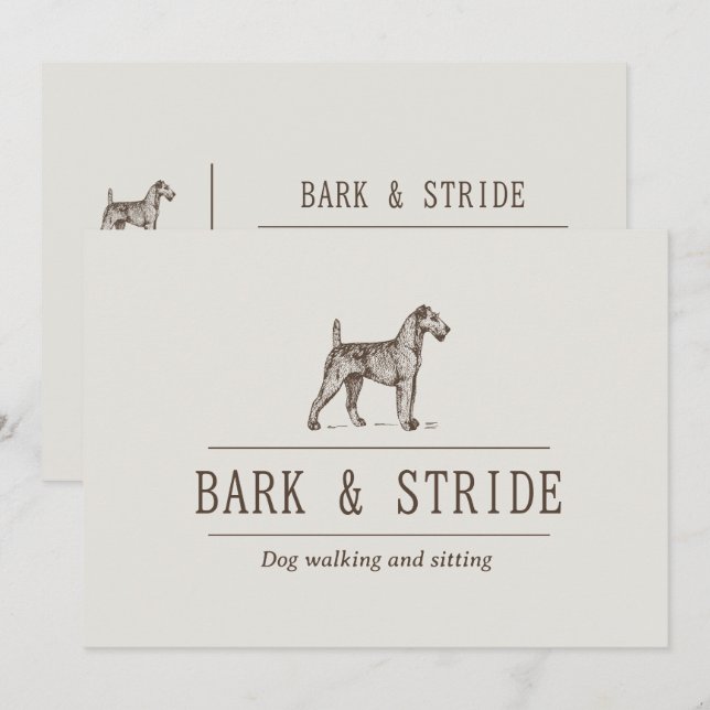 Convites Código QR do Negócio de Passeio de Cães Bark & Str (Frente/Verso)