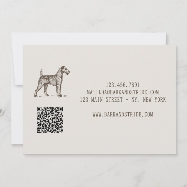 Convites Código QR do Negócio de Passeio de Cães Bark & Str (Verso)