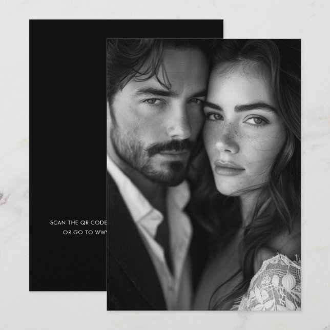 Convites Código QR do Pacote de Casamento de Foto Personali (Frente/Verso)