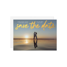 Convites Código QR do Script de Folha Ouro Moderno Salvar a