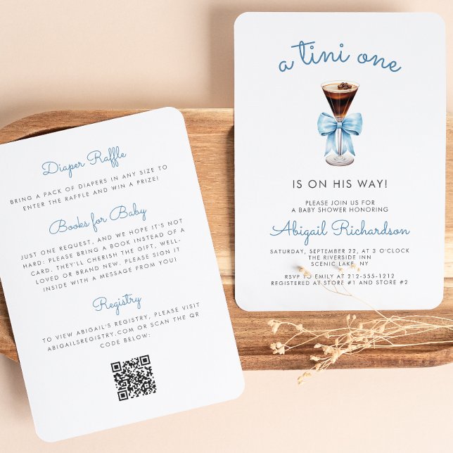 Convites Código QR do Tini One Espresso Martini para Chá de (Criador carregado)