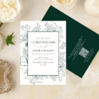 Código QR - Elegante Emerald Green - Arte Floral