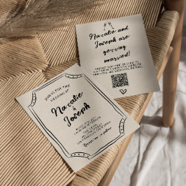 Convites Código QR Escrivação Escrita Manuscrita Unique Cas