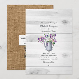 Convites Código QR Floral de Jardim Rústico Country para Ca