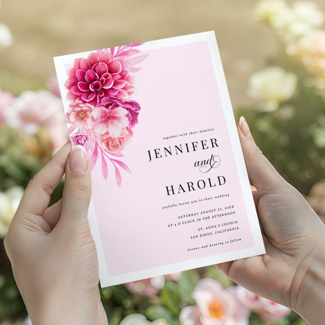 Convites Código QR Floral de Rosa Quente Vibrante Todos em  (Criador carregado)