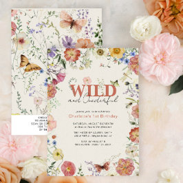 Convites Código QR Flores Presas Wild & OneMaravilha Aniver