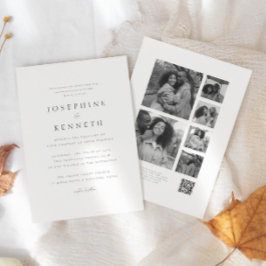 Convites Código QR Foto Colagem Cristã Tudo em Um Casamento