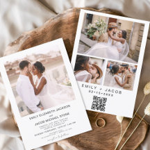 Código QR: Foto de Casamento Branco Minimalista