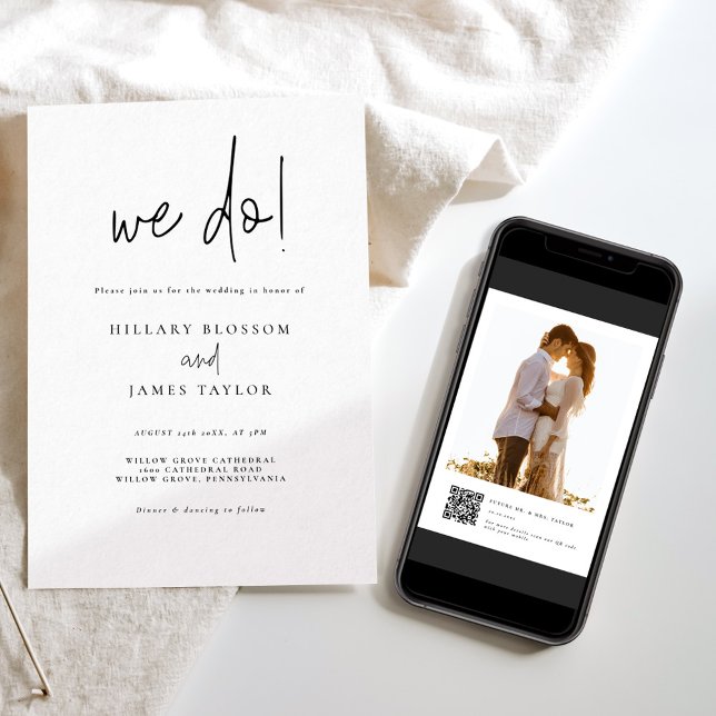 Convites Código QR Foto Moderna Imaginária Que Fazemos Casa (Criador carregado)