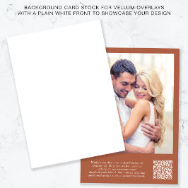 Convites Código QR Fotográfico Terracotta Fundo Vellum Over
