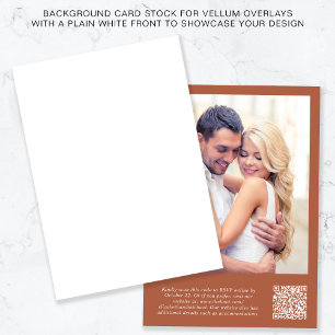 Convites Código QR Fotográfico Terracotta Fundo Vellum Over