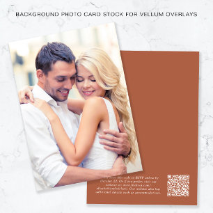 Convites Código QR Fotográfico Terracotta Fundo Vellum Over