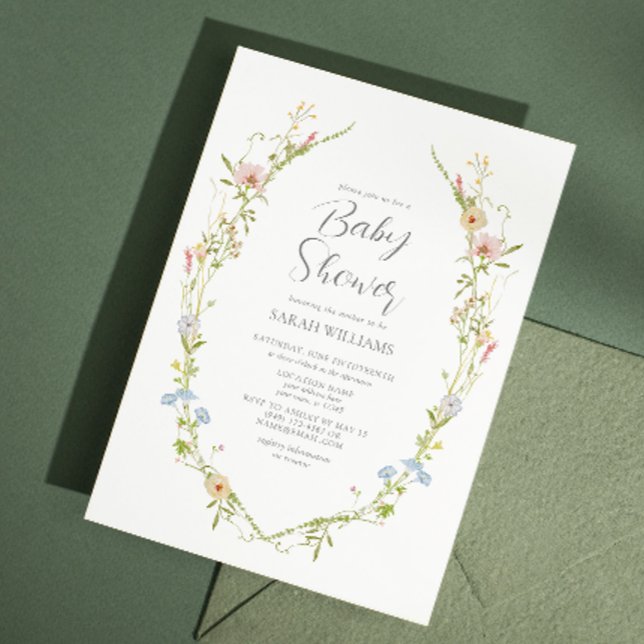 Convites Código QR Gênero Chá de fraldas de flor selvagem n (Spring Blooms: A Floral Baby Shower Celebration!)