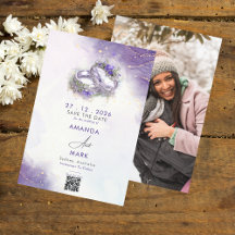 Código QR Lilac Minimalista Moderno Salve a data