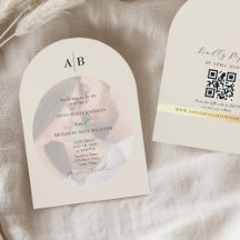 Código QR Marfim e Foto de Monograma Casamento