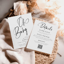 Código Qr Minimalista de Letra à Mão Tudo em Um