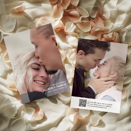 Convites Código QR minimalista Salvar a foto de casamento d