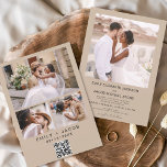 Convites Código QR - Minimalista Terracotta Wedding Phot<br><div class="desc">Moderno Elegante 4 Colagem de Fotos Terracotta Convite De Casamento Minimalista. Os cartões de código QR de Convite para Casamento contêm uma tipografia moderna que é elegante,  simples e moderna de usar depois de você celebrar o dia de casamento simples e minimalista.</div>