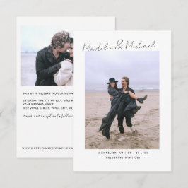 Convites Código QR Mínimo de Casamento de Foto de Orçamento