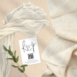 Convites Código QR moderno de casamento com qualquer placa 