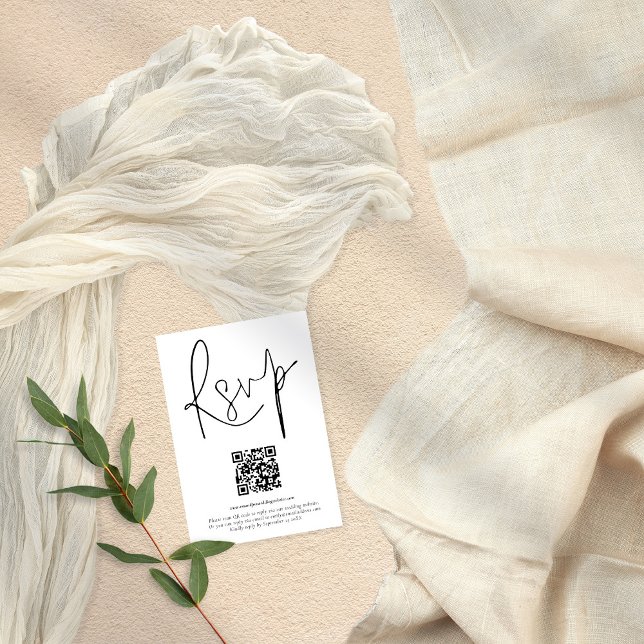 Convites Código QR moderno de casamento com qualquer placa  (Criador carregado)