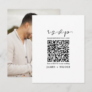 Convites Código QR moderno para resposta de casamento R.S.V