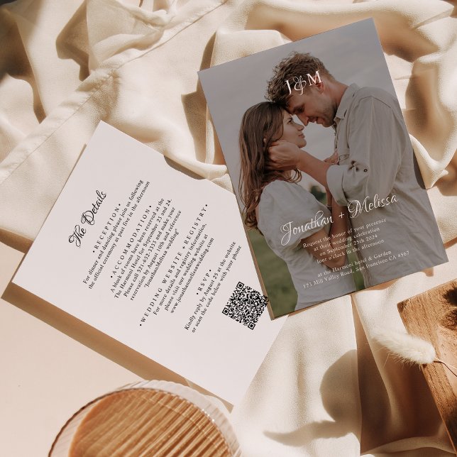 Convites Código QR Orçamento Tudo em Um Casamento de Sobrep (Criador carregado)