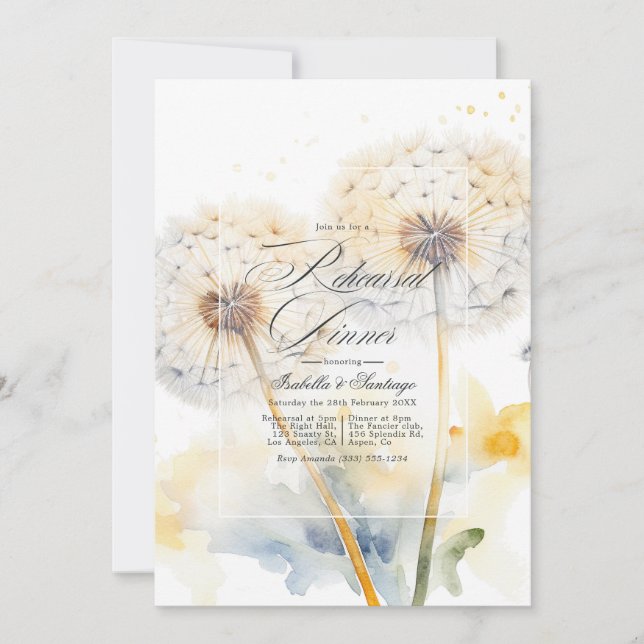 Convites Código QR para Jantar de Treino de Casamento Dande (Frente)