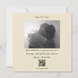 Convites Código QR personalizado de foto moderna Salvar a D