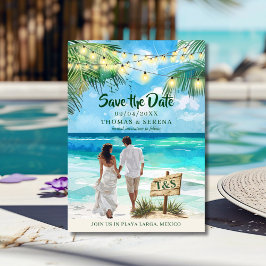 Convites Código QR Praia Tropical Salvar o Destino da Data
