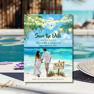 Convites Código QR Praia Tropical Salvar o Destino da Data