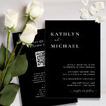 Convites Código QR Preto Elegante Tudo em um Casamento Mode<br><div class="desc">Elegante Dark Black Modern Typografia Moderna QR Code, Tudo Em Um Cartão De Convite De Casamento Minimalista. Celebre o seu dia especial com esta elegante e bela carta de convite para casamento para embelezar a sua ocasião especial. Todos os textos estão pré-organizados para que você personalize fácil e rapidamente com...</div>